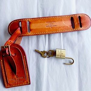 Louis Vuitton Luggage Tag, Lock and Shoulder Pad Kit Bundle